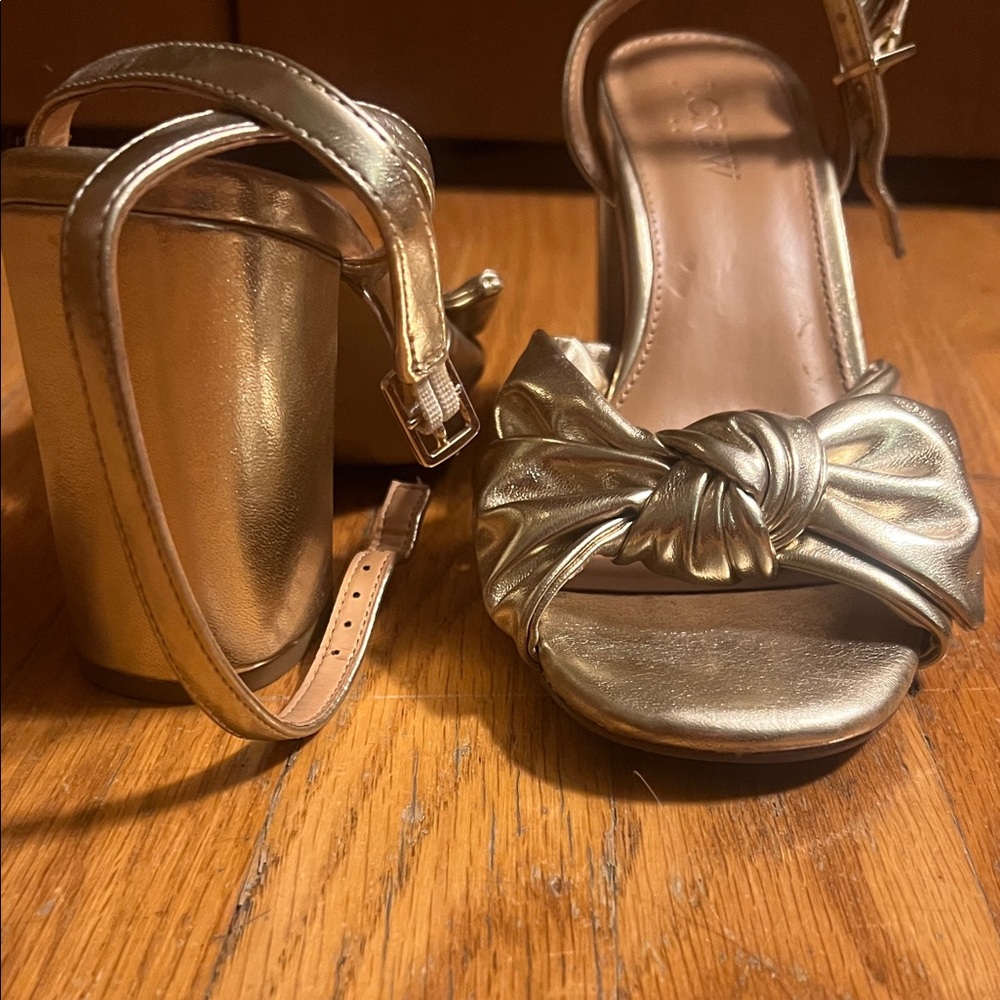J. Crew Metallic Gold Heels